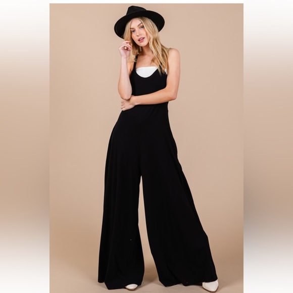 ShopEvelynne Pants - Fabulous Solid Wide Leg Knit Jumpsuit